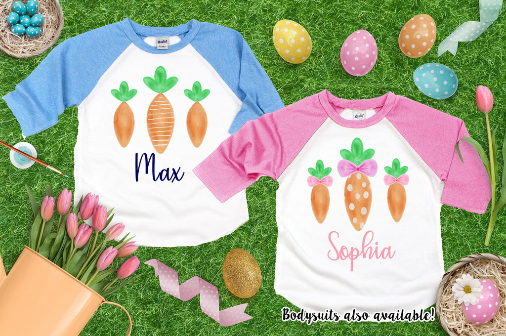 Easter carrots raglan shirt